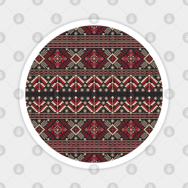 Ethnic Slavic pixel carpet texture #1 Magnet by GreekTavern